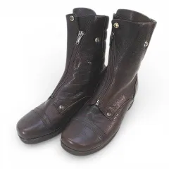 フィズリーン FIZZ REEN ショートブーツ 23.5cm 3E ブラウン 茶系 レザー 日本製 