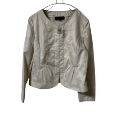 ZK16【美品】UNTITLED アンタイトル ノーカラージャケット テーラードジャケット ベージュ サイズ2