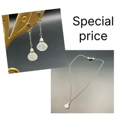 Special price‼︎ 2点セット セイロンムーンストーンのネックレスと耳飾り