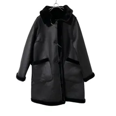 ZK16【美品】DoCLASSE ドゥクラッセ リバーシブルフェイクムートンコート ブラック サイズ9 未使用タグ付