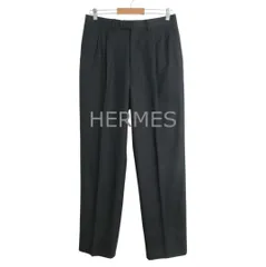 エルメス HERMES パンツ スラックス タック センタープレス ストレート ブラック ウール サイズ42 メンズのサムネイル