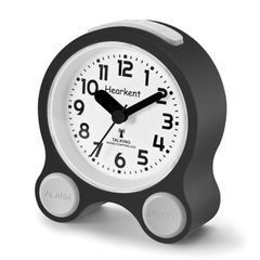 【在庫セール】Hearkent【日本語音声読み上げ電波時計】ボタン押下で時間・日付読み上げ/連続秒針&無音動作(カチカチ音なし)/ バックライト付き / 5 種類目覚まし音・5 組アラーム・音量 5 段階調節/高齢者・視覚障害者向け