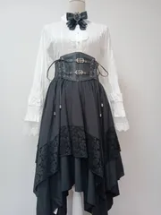 ゴスロリ系レースコルセットベルト　フェイクレザー クラシカル