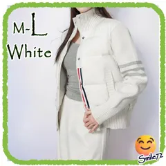 【冬物入替】冬物セール【新品】【スポーティを、品よく纏う✧.｡.:*】大人 レディース アウター スポーツ アウター きれいめ 上品 ニット 中綿 ジャケット デイリー 使い ホワイト L