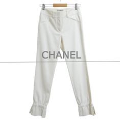 極美品☆CHANEL☆バイカラー☆コットン☆デニム☆パンツ - メルカリ