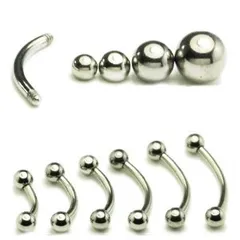 バナナバーベル 14G スタンダード アイブローピアス ステンレスピアス へそピアス ロック ボディピアス