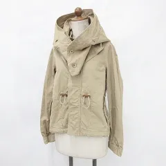 トミーヒルフィガー TOMMY HILFIGER ジャケット 長袖 ジップアップ フード 牛革 綿 茶 ブラウン S