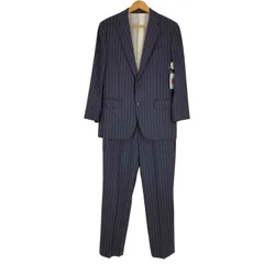 バーニーズニューヨーク BARNEYS NEWYORK MADISON SUPER 120S VITALE BARBERIS CANONICO ウール ストライプ 段返り 3Bテーラードジャケット  ノータック スラックス セットアップ メンズ  46-03のサムネイル