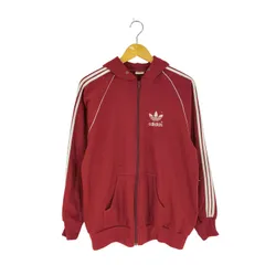 アディダスオリジナルス adidas Originals 80S USA製 フロッキー トレフォイルロゴ ジップパーカー メンズ import：L 
