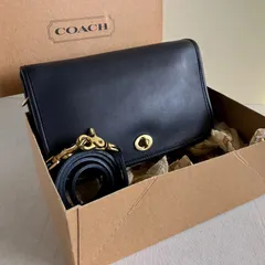 Vintage Coach Pocket Purse Black Leather Shoulder Bag USA