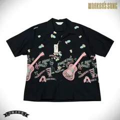 スター オブ ハリウッド コットン シャツ エルヴィス ギター アメカジ SH39312 119)ブラック XLサイズ