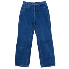 GU ハイウエスト ストレートジーンズ 221-338548(21-01) インディゴ レディースL ジーユー