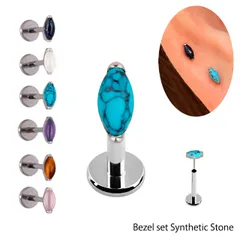 プッシュピアス 20G 18G 16G 14G 天然石ピアス 金属アレルギー対応 チタンピアス ラブレットスタッド ボディピアス ロブ 軟骨ピアス ヘリックス トラガス