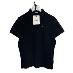 モンクレール　ポロシャツ　ネイビー　Lサイズ　2T1048 MONCLER (モンクレール) 袖ライン ワンポイント 半袖 ポロシャツ