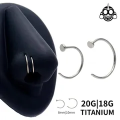 鼻ピアス 20G 18G リング鼻ピアス 金属アレルギー対応 チタンピアス ノーズループ ボディピアス 鼻ぴ