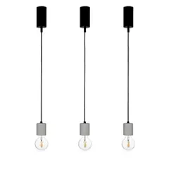セメント 北欧 おしゃれ ペンダントライト 裸電球 E26 ソケット LED対応 ダクトレール 引っ掛けシーリング 照明器具 （ライティングレールタイプ ３個）p