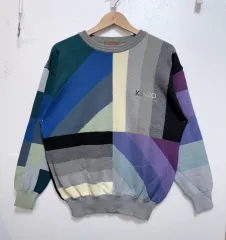 KENZO 90s ゴルフ マルチカラー パータン ニット L