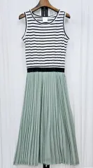 ノースリーブ Tシャツ シフォンシャーリングワンピース ウエストゴム 夏ロングワンピース