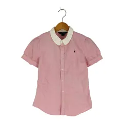 ポロラルフローレン POLO RALPH LAUREN ポニー刺繍 丸襟 パフスリーブ 半袖シャツ レディース  150