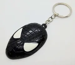 スパイダーマン　顔　ブラック　マーベル　アベンジャーズ　キーリング　キーホルダー　アメリカン雑貨