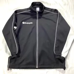 Champion チャンピオン トラックジャケット ジャケット ジャージ ブラック 胸ロゴ 袖ロゴ サイズM