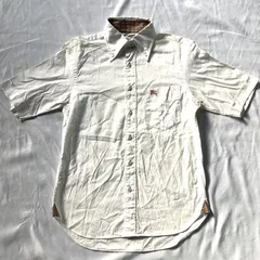 BURBERRY BLACK LABEL バーバリーブラックレーベル 半袖シャツ ノバチェック ホワイト コットン サイズ1