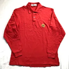BURBERRYS バーバリーズ ポロシャツ 長袖 長袖ポロ レッド 赤 胸ロゴ 刺繍 90s ヴィンテージ アーカイブ コットン サイズM