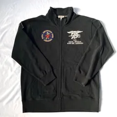 AVIREX アヴィレックス トレーナー スウェット パーカー スタンドジップ ジャケット ブラック サイズ2L