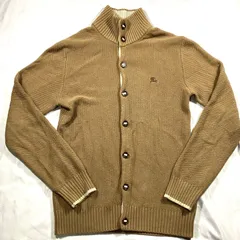 BURBERRY BLACK LABEL バーバリー ブラックレーベル ジャケット カーディガン 胸ロゴ ベージュ コットン ウール サイズ3