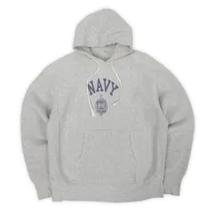 チャンピオン Champion 70s 70年代 単色タグ リバースウィーブ スウェットパーカー フーディー NAVY 染み込みプリント ミリタリー MADE IN USA アメリカ製 ヴィンテージ 古着 霜降りグレー M【中古】