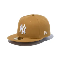 ニューエラ NEW ERA キャップ 帽子 59FIFTY ニューヨーク・ヤンキース ウィート×ホワイト ブラウン カジュアル ファッション 14525198 フラットバイザー
