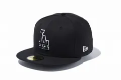 ニューエラ NEW ERA キャップ 帽子 59FIFTY ロサンゼルス・ドジャース ブラック×ブラック ホワイトアウトライン 黒 LA カジュアル ファッション 14525223
