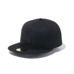 ニューエラ NEW ERA キャップ 帽子 59FIFTY ロサンゼルス・ドジャース ブラック×ブラック 黒 LA カジュアル ファッション 14525224 フラットバイザー