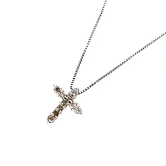 Pt850 クロスネックレス D0.30ct ペンダント ダイヤモンド 約4.1g 約42.0cm プラチナ 十字架 レディース ネックレストップ アクセサリー ジュエリー 【中古品】 USED-AB 【9304】