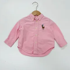 12m 75 ラルフローレン Polo Kids(ポロキッズ) ピンク ビックポニーシャツ