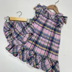 24m 90-95 ポロラルフローレン ピンク チェック ガールズ ワンピース セット