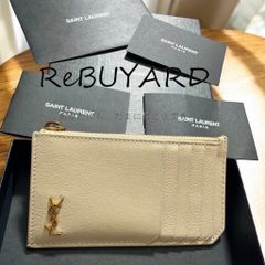 極美品 サンローラン カードケース YSL キャビアスキン 名刺入れ ロゴ 