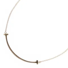 TIFFANY&Co (ティファニー) Tスマイル ネックレス スモール ペンダント チェーン ピンクゴールド Au750 2.9g