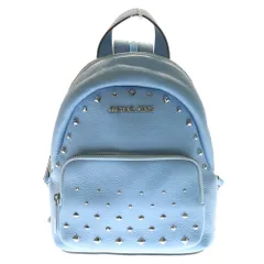MICHAEL KORS (マイケルコース) スタッズ リュックサック バックパック ショルダーバッグ レザー ライトブルー シルバー金具