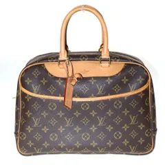 LOUIS VUITTON (ルイヴィトン) モノグラム ドーヴィル ハンドバッグ ブラウン ゴールド金具 レザー×PVC M47270