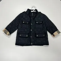 2y バーバリー キッズ ブラック キルティング ジャケット