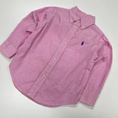 3t 100 ラルフローレン Polo Kids(ポロキッズ) ピンク ストライプ シャツ