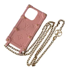 LOUIS VUITTON ルイヴィトン M82082 リ・トランク iPhone14Pro アイフォンケース アイフォンカバー チェーン R-TPU モノグラム ピンク