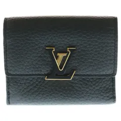 LOUIS VUITTON (ルイヴィトン) ポルトフォイユ・カプシーヌX コンパクトウォレット 三つ折り財布 ブラック レザー M68587 ゴールド金具