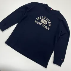 116(120オススメ) Tommy Hilfiger トミーヒルフィガー キッズ ネイビー 長袖Tシャツ