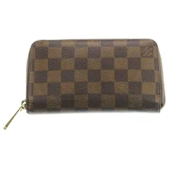 LOUIS VUITTON (ルイヴィトン) ダミエ ジッピー ロングウォレット カードケース 長財布 ブラウン PVC レザー N60028 ゴールド金具