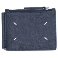 Maison Margiela 0 (メゾンマルジェラ) マネークリップ コンパクトウォレット 二つ折り財布 ブラック レザー S35UI0447