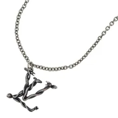 LOUIS VUITTON (ルイヴィトン) ネックレス ユニセックス LVスネーク ペンダント チェーン アクセサリー メタリックシルバー ブラック MP2567