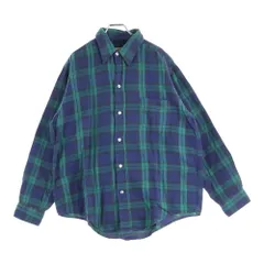 L.L.Bean (エルエルビーン) 70-80S BLACKWATCH L/S SHIRT USA製 ブラックウォッチ 長袖 チェック シャツ グリーン/ブルー