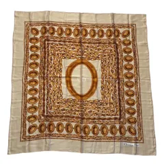 DIOR クリスチャンディオール ストール ショール スカーフ アクセサリー 小物 ロゴ 総柄 シルク ベージュ ゴールド